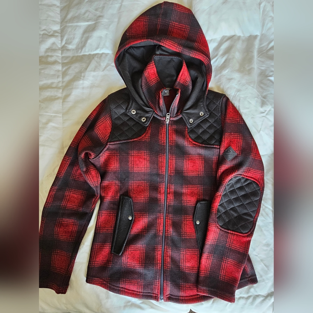 Eddie Bauer women's zip up hoodie plaid small